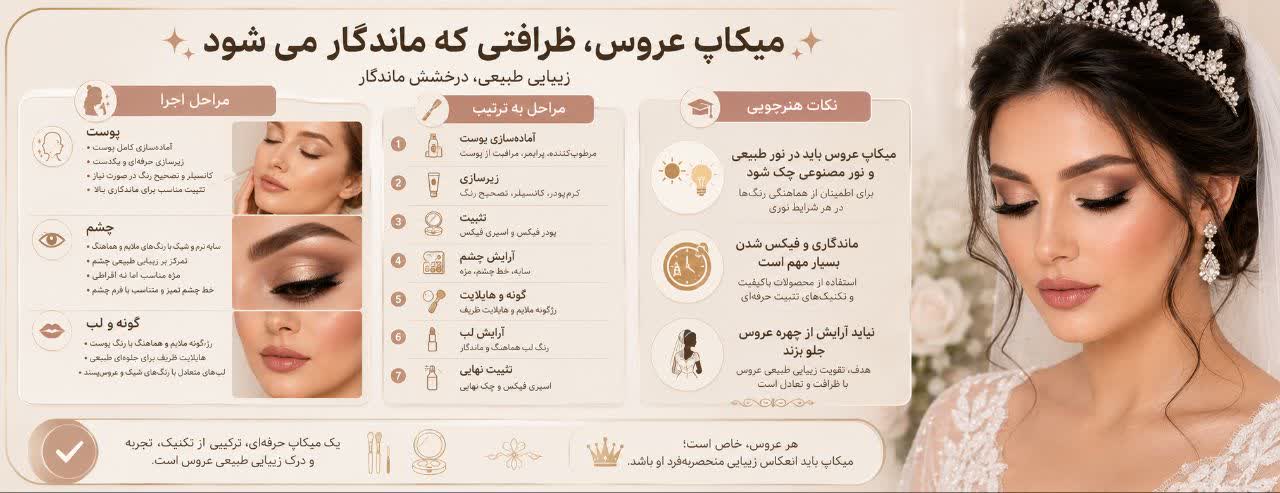 مراحل اجرای میکاپ عروس